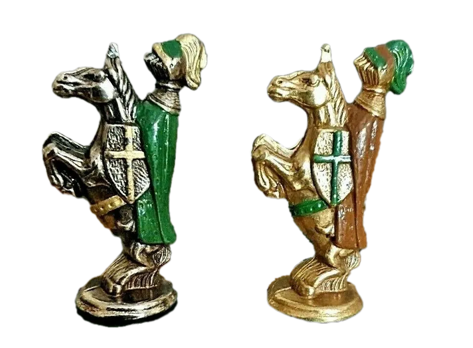 Jogo de Xadrez em Metal Pintado à Mão Medieval - Image 5