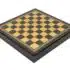Tabuleiro de Xadrez em Couro Sintético Preto com Compartimento de Arrumação - 48 x 48 cm