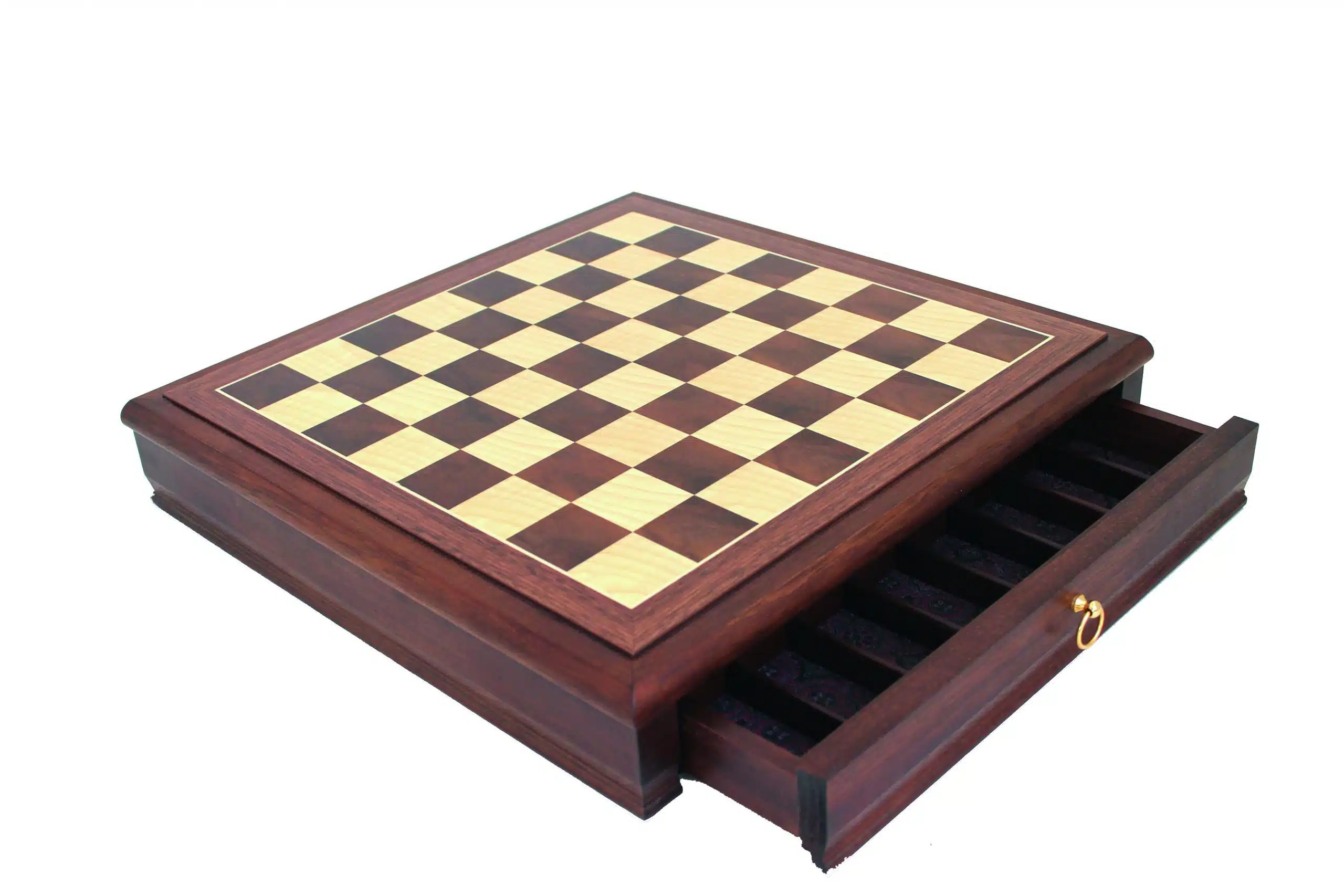 Conjunto "Tilleul Small" Tabuleiro de Xadrez em Nogueira com Gaveta de Arrumação & Jogo de Xadrez Staunton em Madeira - Image 4