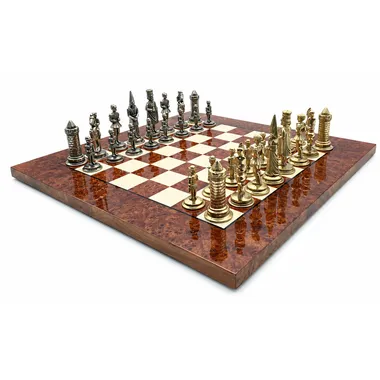 Conjunto Camelot Rei Artur VI sobre tabuleiro de madeira de olmo e urze
