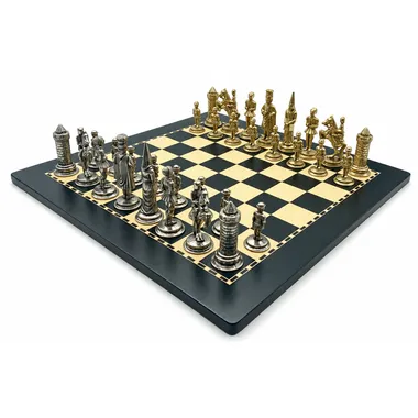 Conjunto Camelot Rei Artur XI, vista geral sobre tabuleiro de madeira