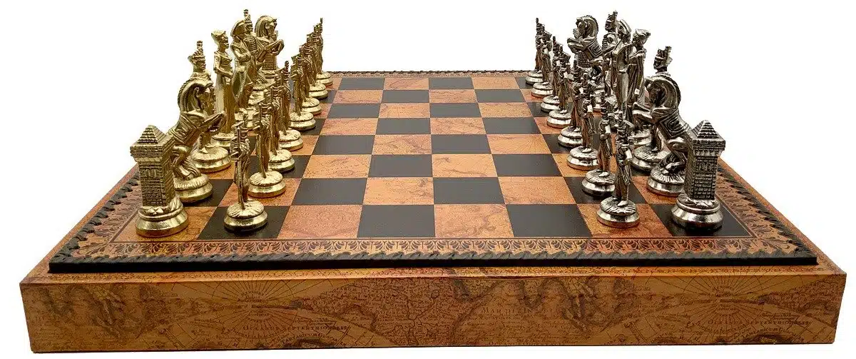Conjunto Grande Napoleão II Tabuleiro de Xadrez com Arrumação e Jogo de Xadrez em Metal - Image 5