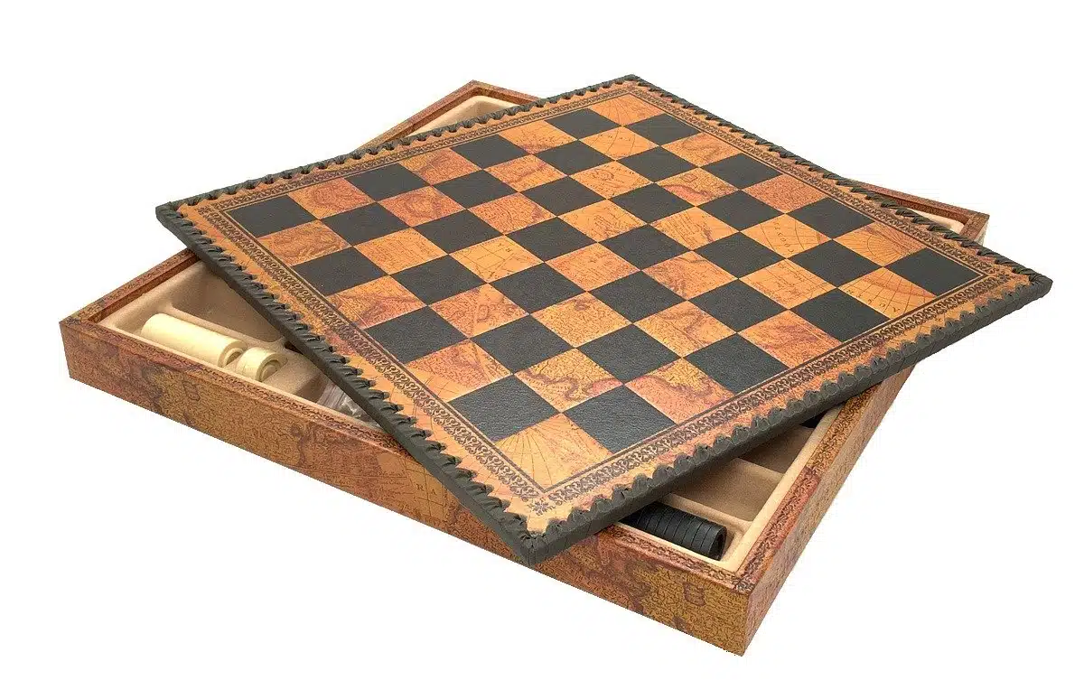 Conjunto Grande Napoleão II Tabuleiro de Xadrez com Arrumação e Jogo de Xadrez em Metal - Image 13