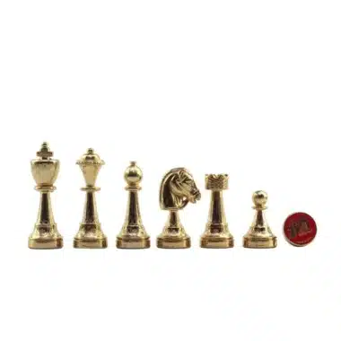 Jogo de Xadrez em Metal Banhado a Ouro e Prata Classic Flower - Image 5