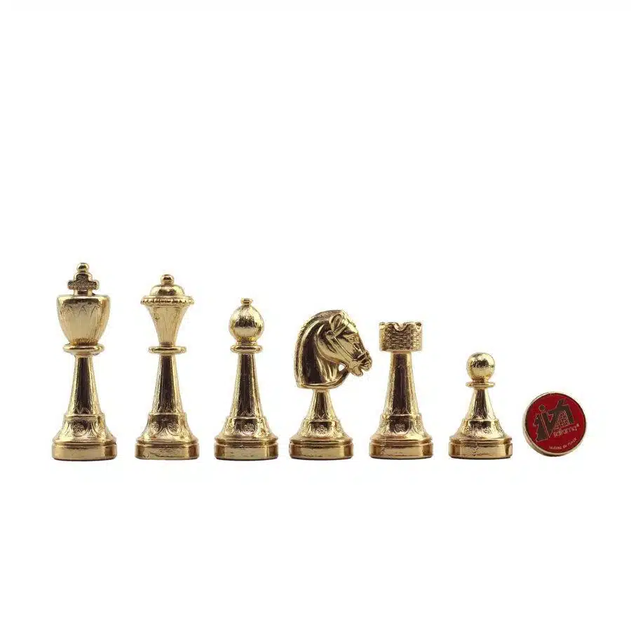 Jogo de Xadrez em Metal Banhado a Ouro e Prata Classic Flower - Image 5