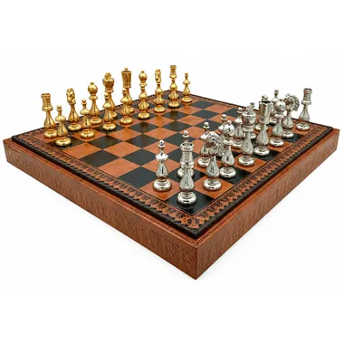Jogo Arabic Style IV visto de frente com tabuleiro em couro sintético e caixa