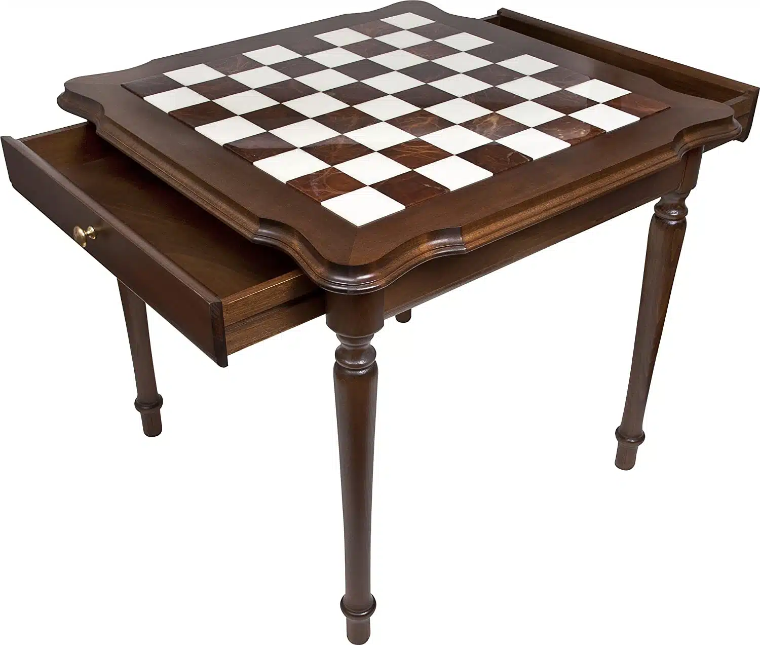 Mesa Luxe III em Madeira Maciça com Tampo em Alabastro da Toscânia e Mármore de Carrara - Image 2