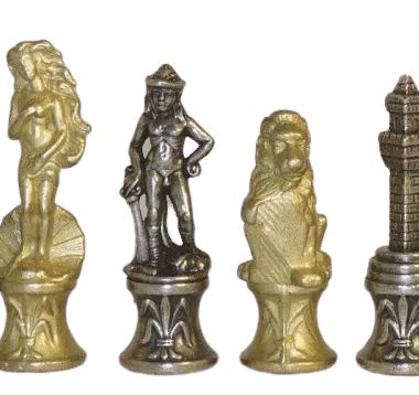 Jogo de Xadrez em Metal Florentine