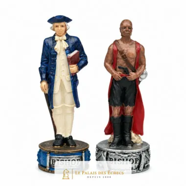 Bispos piratas, oficial soldado e pirata de torso nu com sabre