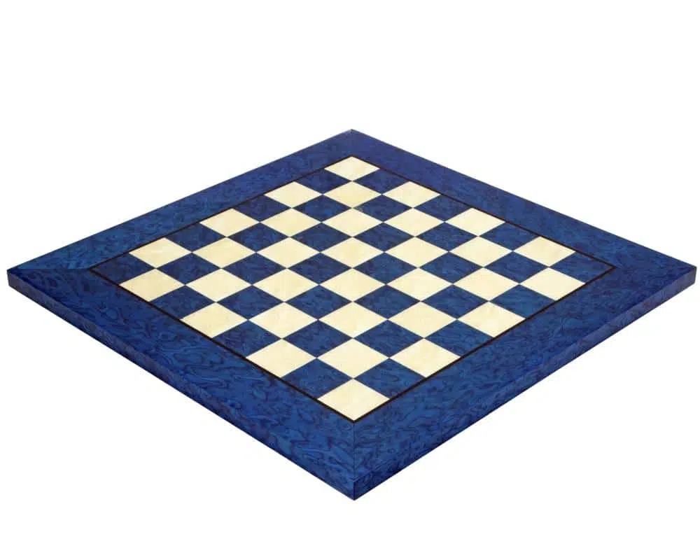 Tabuleiro de Xadrez em Madeira de Ácer Azul