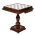 Mesa de Luxo com Tabuleiro de Xadrez e Gaveta de Arrumação em Madeira de Faia e Tampo em Mármore de Carrara e Alabastro da Toscana