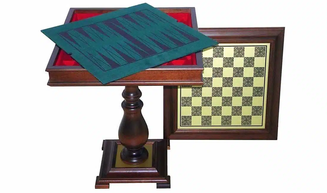 Conjunto Grande Napoleão Mesa de Xadrez em Madeira e Jogo de Xadrez em Metal - Image 10