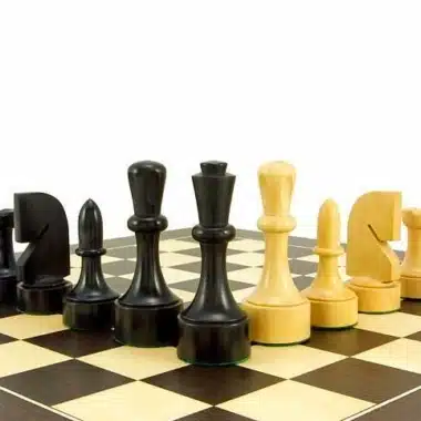 Jeu d'Echecs "Contemporain" en Bois de Buis Ebonisé