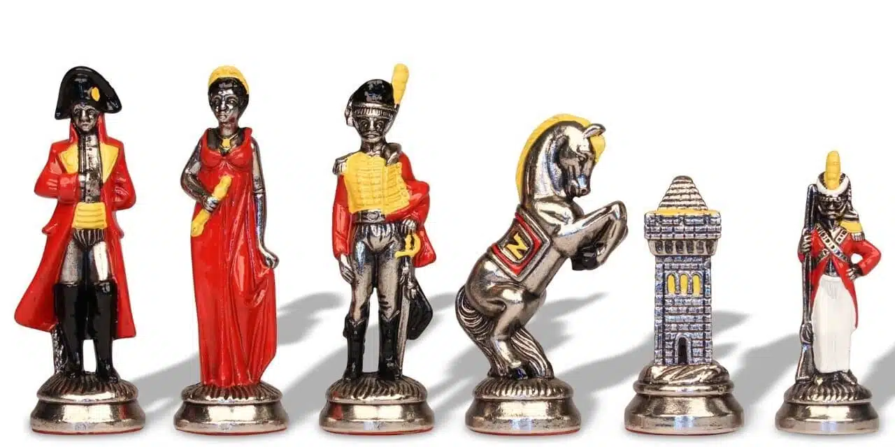 Jogo de Xadrez em Metal Pintado à Mão Napoleão Waterloo - Image 3