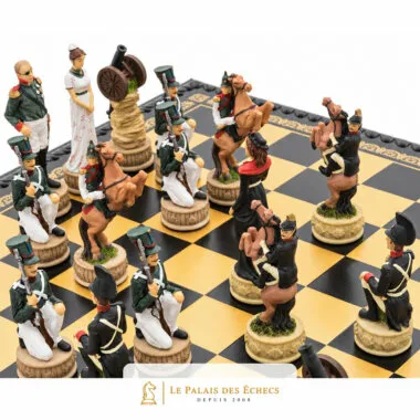 Peças de resina detalhadas, cavalaria e artilharia sobre o tabuleiro