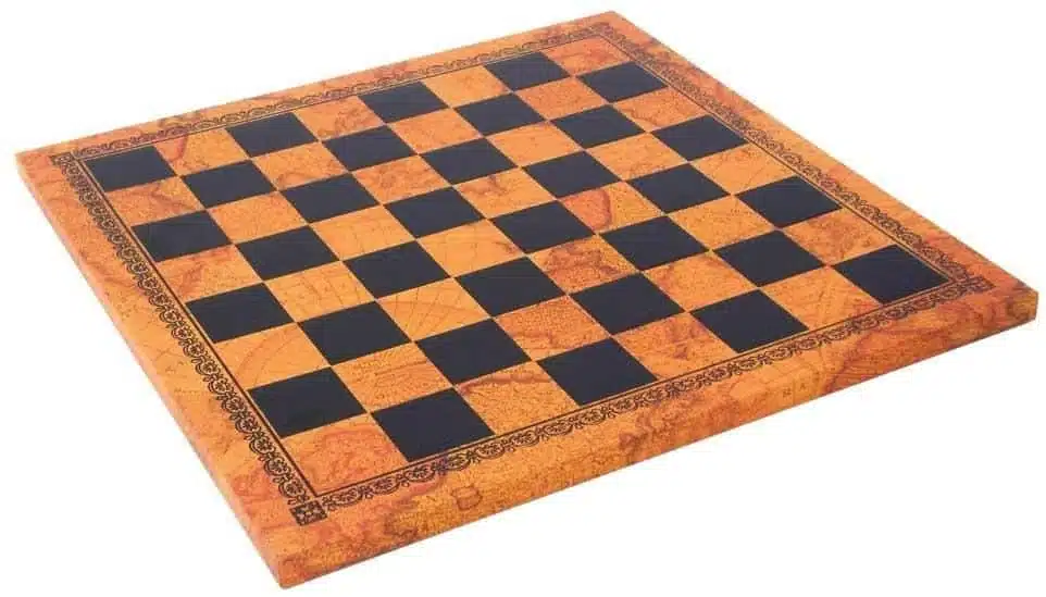 Tabuleiro de Xadrez Castanho em Couro Sintético e Jogo de Xadrez Staunton em Madeira e Metal - Image 13
