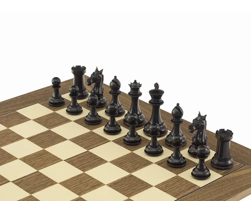 Jeu d'Échecs série Columbus en Bois d'Ébène et Bois de Buis