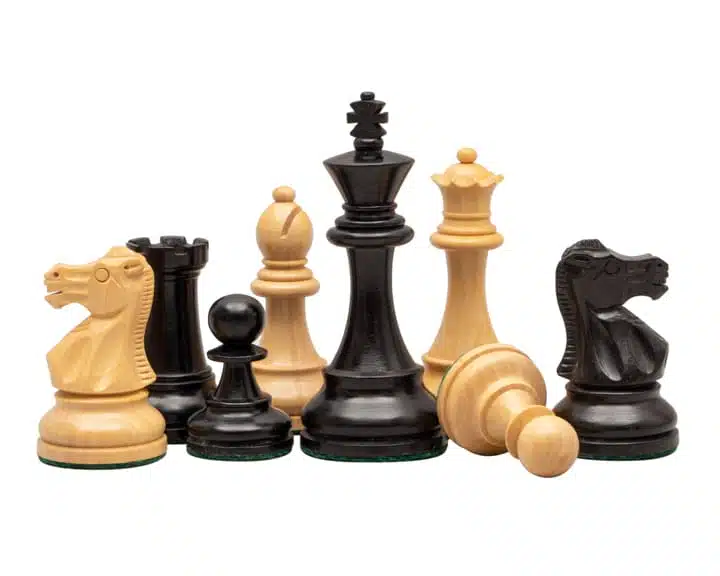 Jeu d'Échecs Anglais en Bois de Buis et Bois de Buis ébonisé
