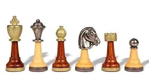 Jogo de Xadrez Clássico - Tabuleiro e Gamão com Arrumação em Couro Sintético e Peças em Madeira e Metal - Image 5