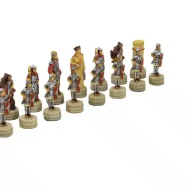 Peças de xadrez em resina com legionários romanos pintados