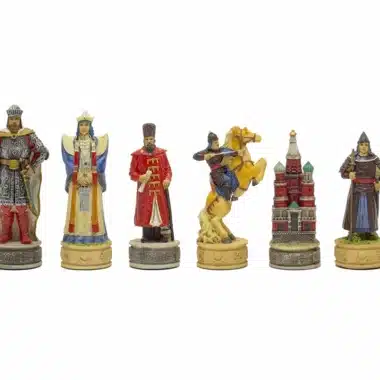 Jogo de Xadrez Invasão Mongol da Rus de Kiev em Resina & Tabuleiro em Couro Sintético com Compartimento de Arrumação - Image 4