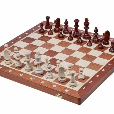 Tabuleiro de Xadrez Dobrável e Jogo de Xadrez em Madeira Tamanho 6 com Arrumação