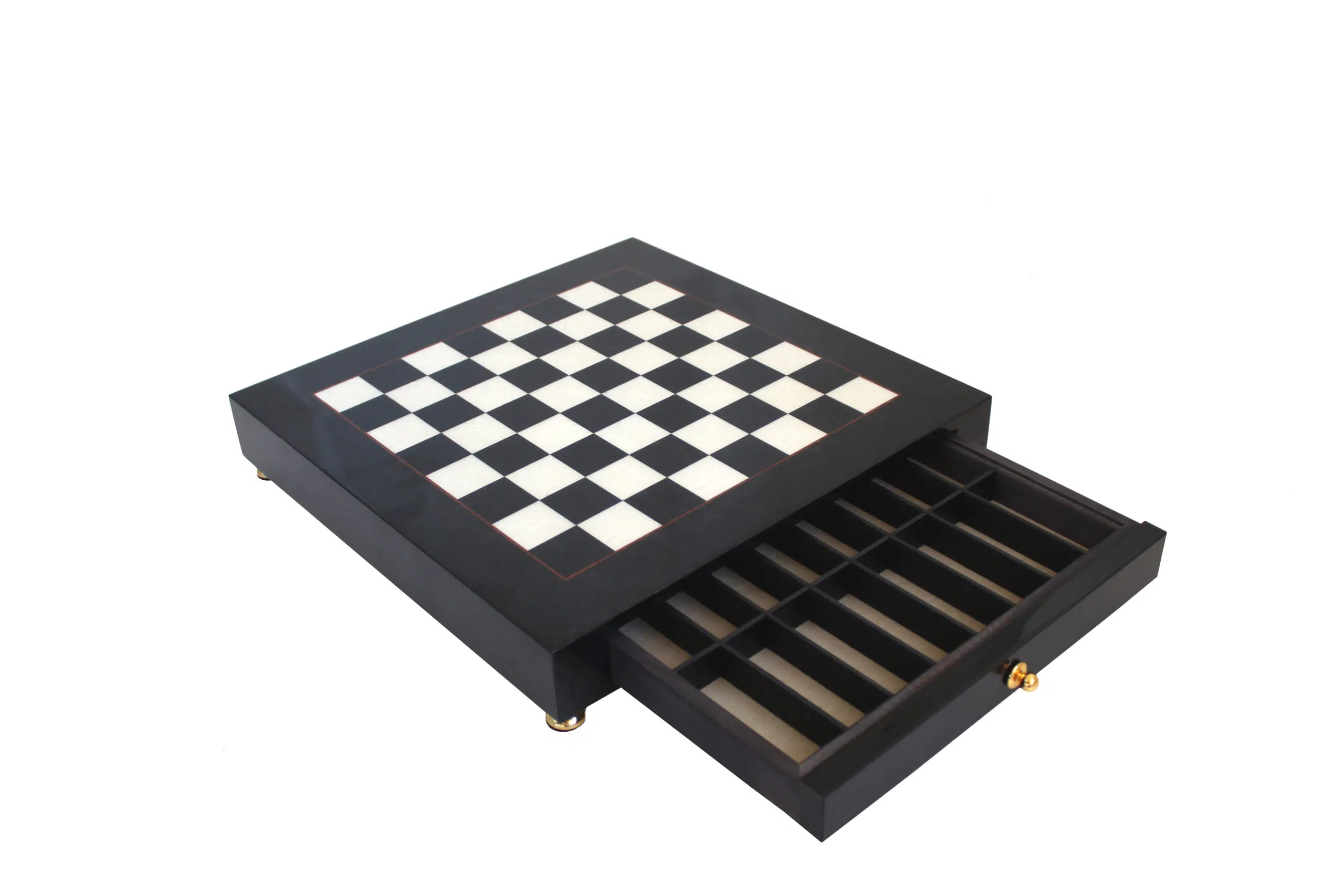 Tabuleiro de Xadrez com Pé em Madeira Preto e Branco - Image 2