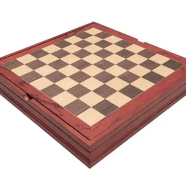 Ensemble Jeu d'Échecs Camelot en Résine et Échiquier en Bois avec Compartiments