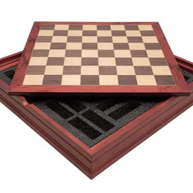 Ensemble Jeu d'Échecs Camelot en Résine et Échiquier en Bois avec Compartiments