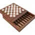 Ensemble Jeu d'Échecs en Métal et Bois Massif et Échiquier en Bois et Marbre