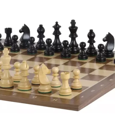 Jeu d'Échecs de Tournoi Chevalier Allemand en Bois de Buis et Échiquier Alphanumérique