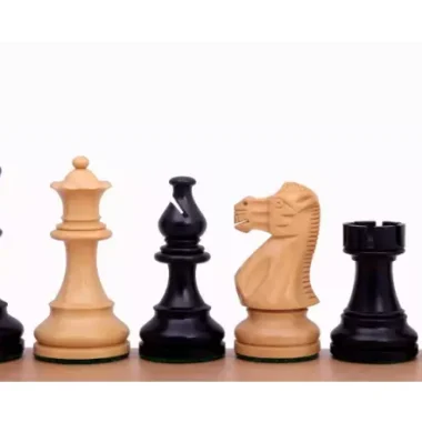 Pièces d'Échecs Style Staunton en Bois de Buis et Ébonisé