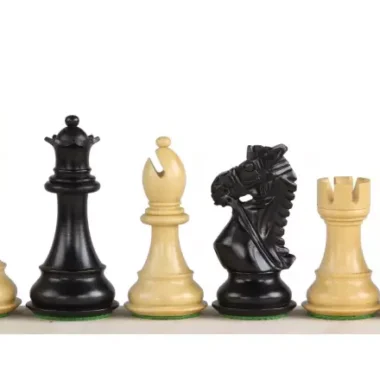 Pièces d'Échecs en Bois de Buis et Ébonisé