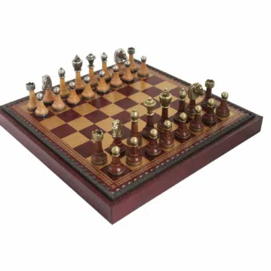 Conjunto de Jogo de Xadrez e Tabuleiro em Pele Sintética com Compartimentos de Arrumação