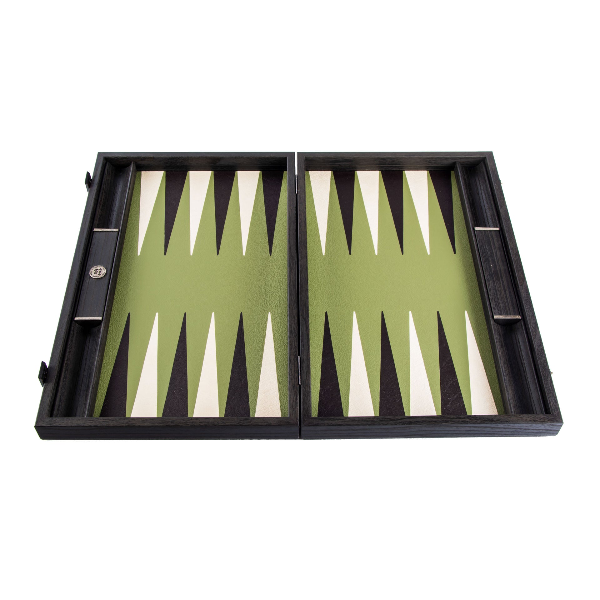 Gamão em Pele Sintética Ecológica Verde-Oliva – Conjunto de Luxo 48 x 30 cm - Image 5