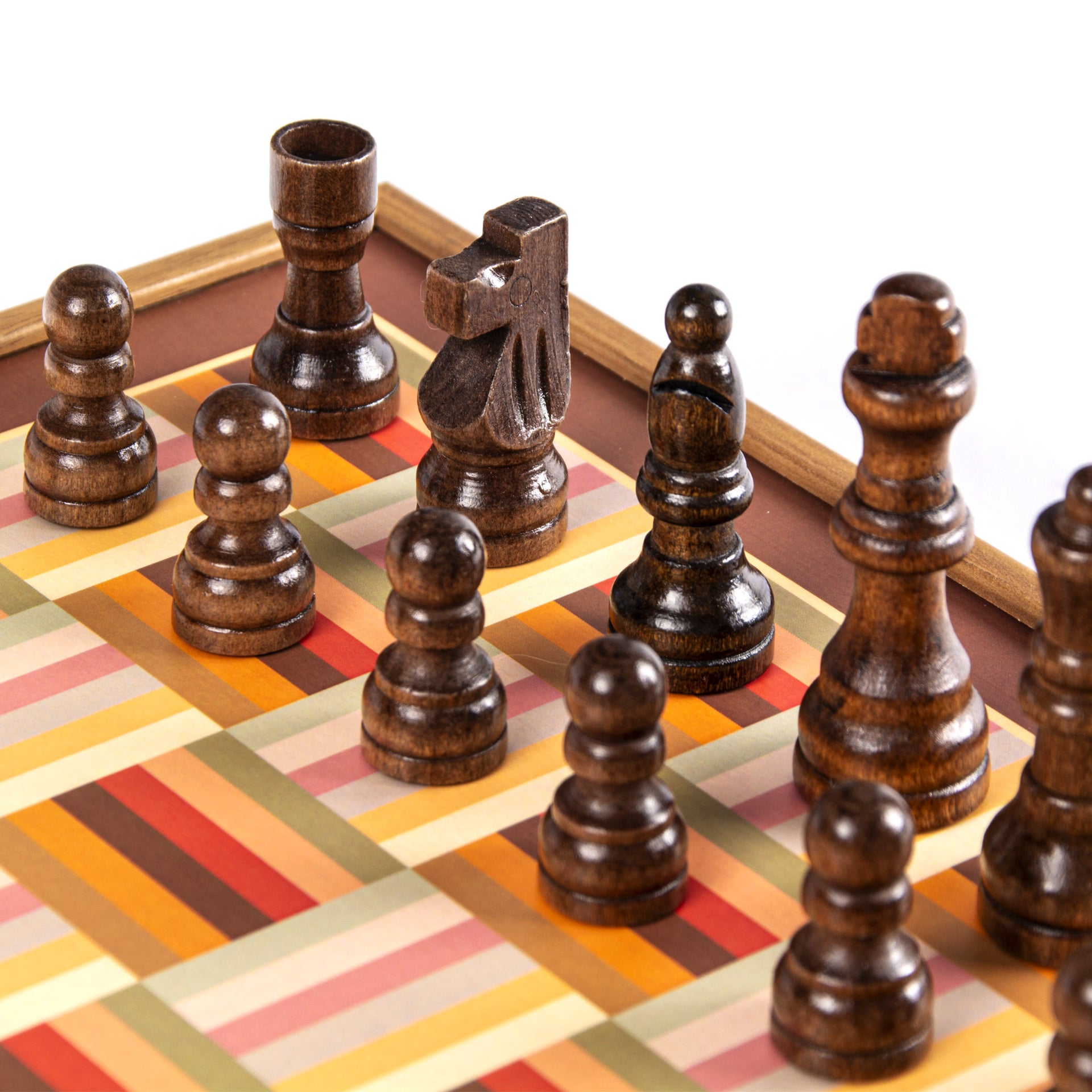 Jogo de Sociedade 4 em 1 em Madeira: Xadrez, Gamão, Ludo, Cobras e Escadas - Image 4