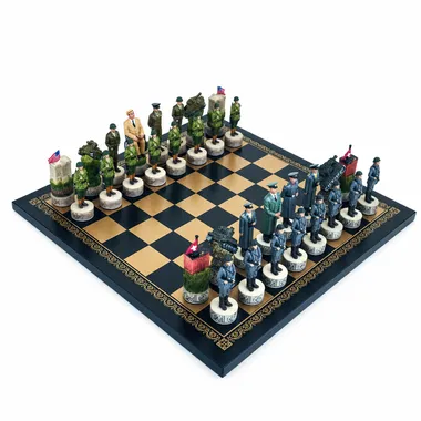 Conjunto de Jogo de Xadrez Segunda Guerra Mundial - Roosevelt vs Hitler