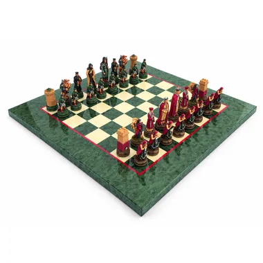 Conjunto de Jogo de Xadrez A Lenda de Camelot 2 e Tabuleiro em Madeira de Ácer