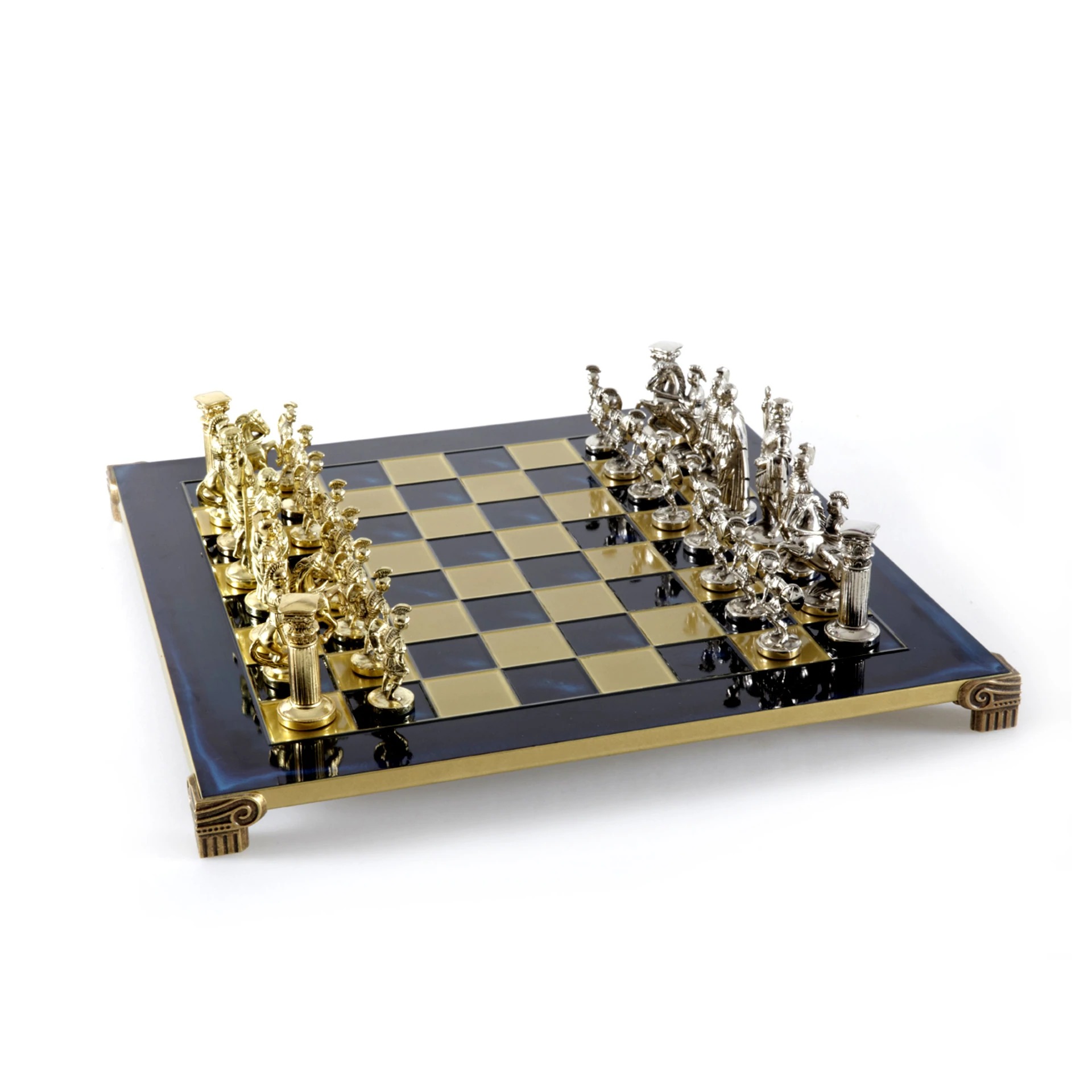 Jogo de Xadrez Completo Período Greco-Romano Prateado e Dourado - Image 18