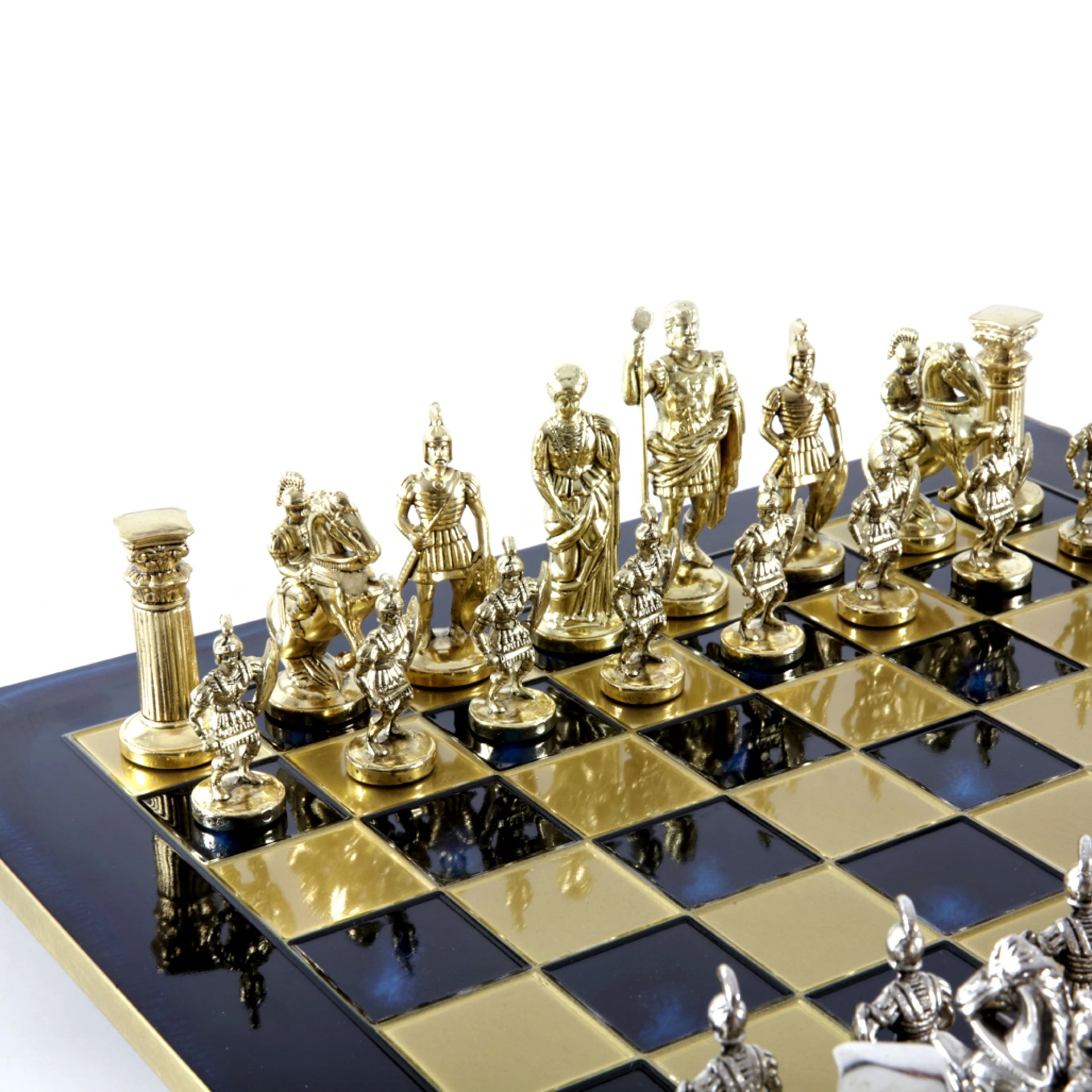 Jogo de Xadrez Completo Período Greco-Romano Prateado e Dourado - Image 20