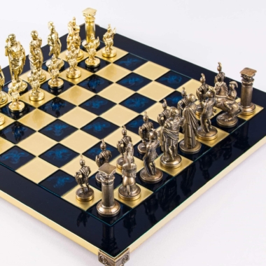 Jogo de Xadrez Período Greco-Romano Bronze e Dourado - Image 19