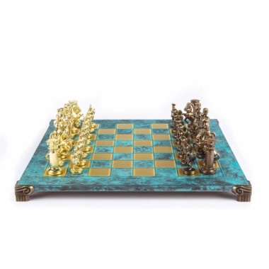 Jogo de Xadrez Período Greco-Romano Bronze e Dourado - Image 11