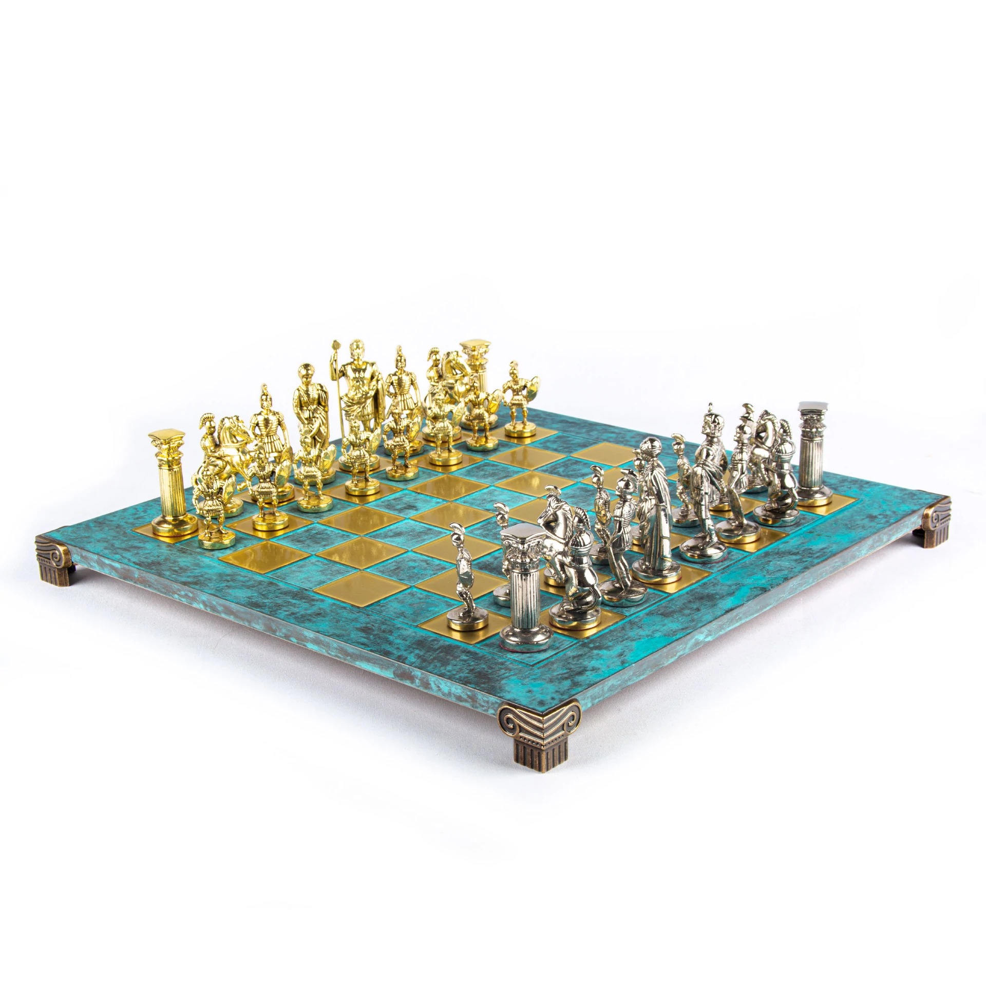 Jogo de Xadrez Completo Período Greco-Romano Prateado e Dourado - Image 22