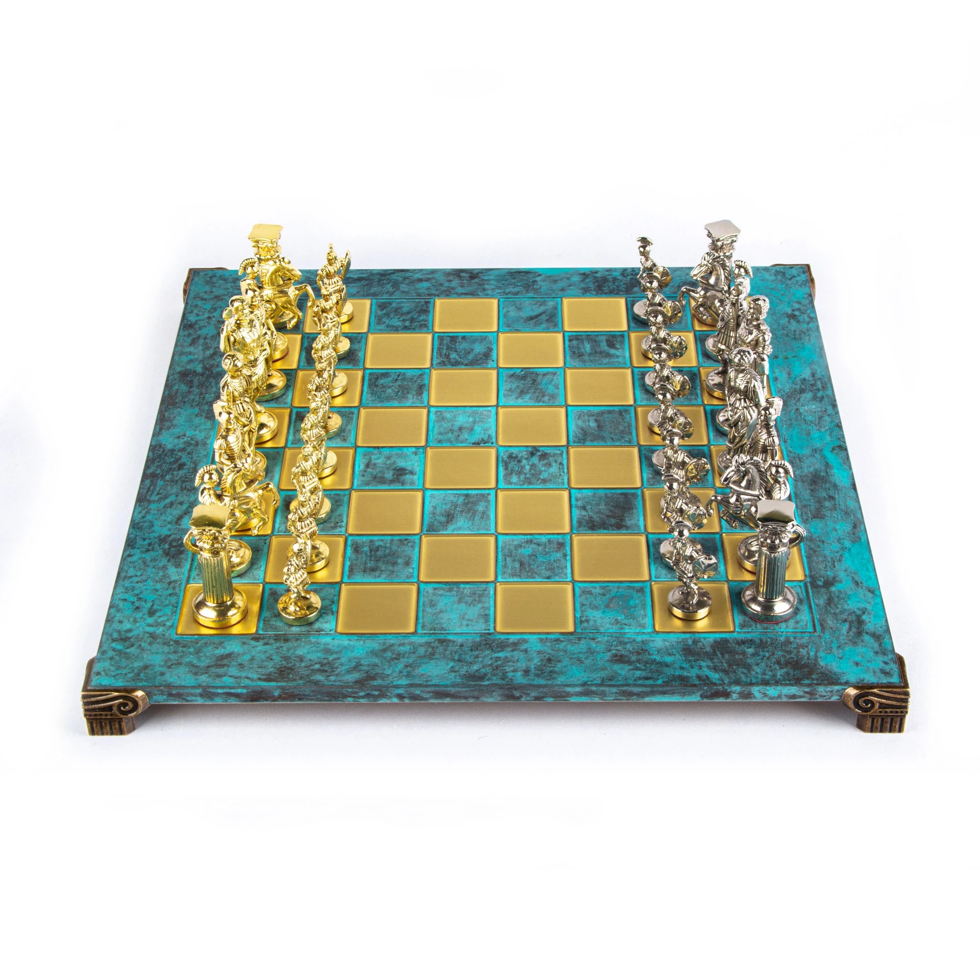 Jogo de Xadrez Completo Período Greco-Romano Prateado e Dourado - Image 24