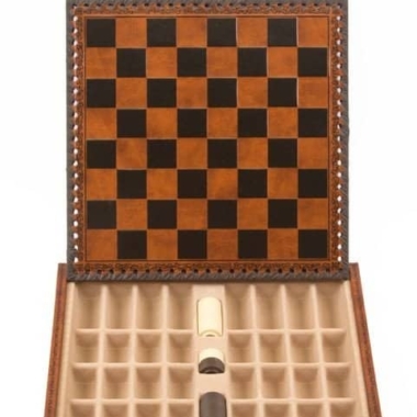 Jogo de Xadrez Completo com Tema da Guerra de Tróia - Peças Pintadas à Mão e Tabuleiro em Couro Sintético 48x48cm - Image 8