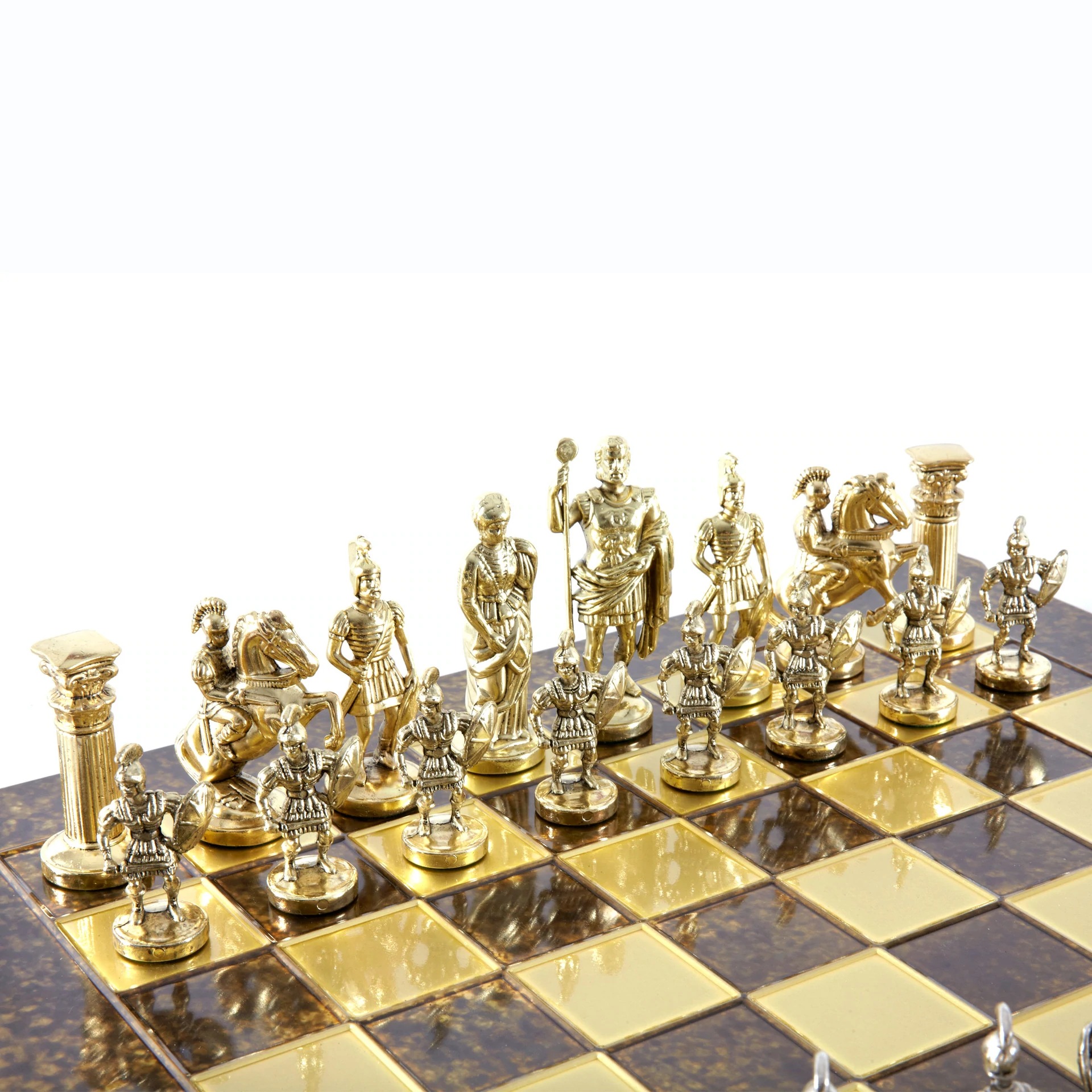 Jogo de Xadrez Completo Período Greco-Romano Prateado e Dourado - Image 6