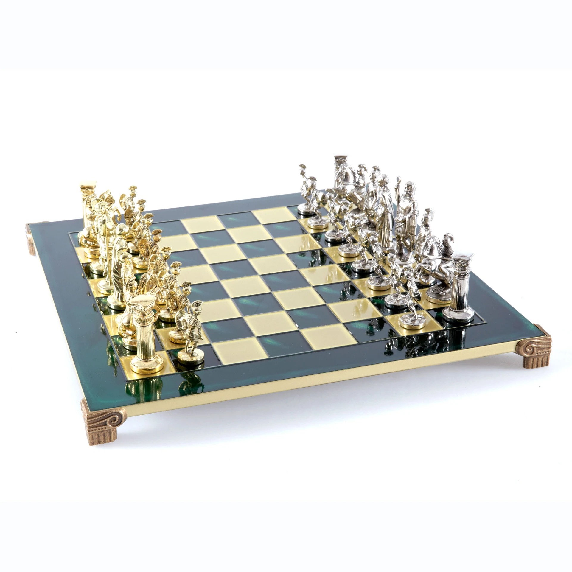 Jogo de Xadrez Completo Período Greco-Romano Prateado e Dourado - Image 12
