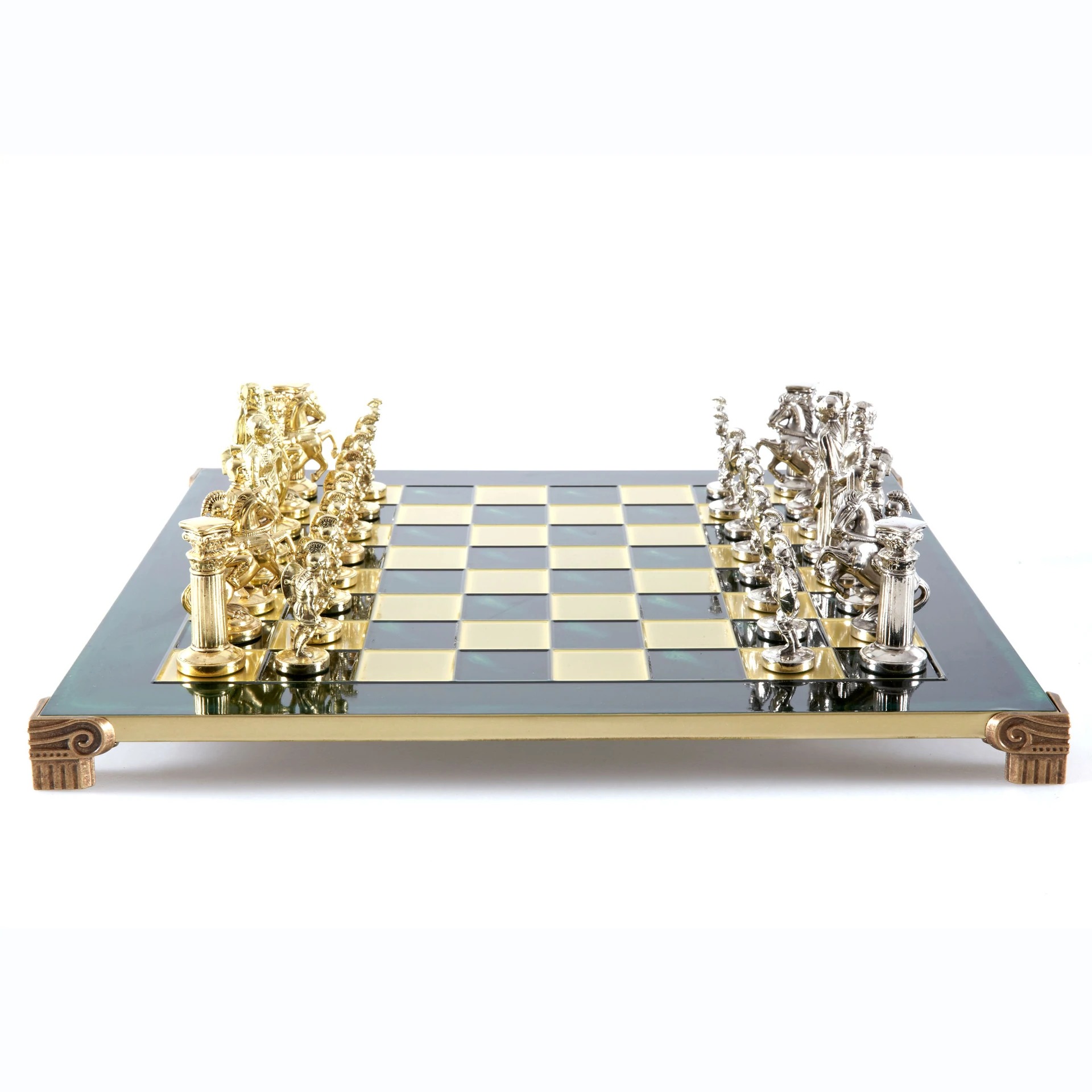 Jogo de Xadrez Completo Período Greco-Romano Prateado e Dourado - Image 13