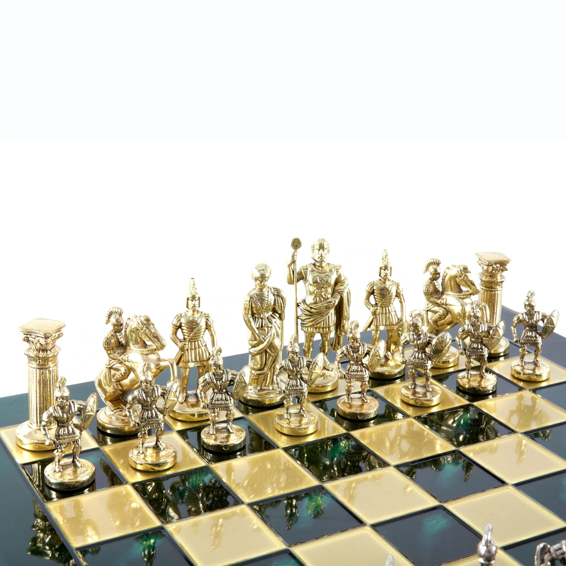 Jogo de Xadrez Completo Período Greco-Romano Prateado e Dourado - Image 15