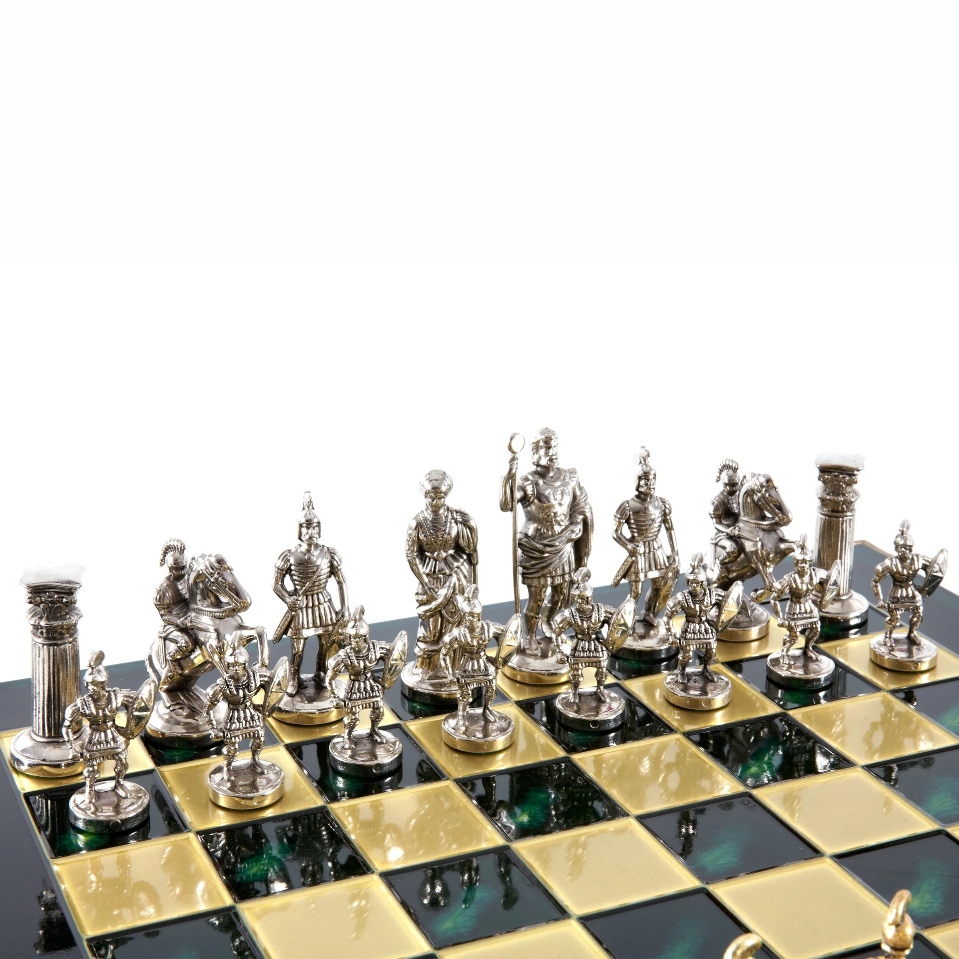 Jogo de Xadrez Completo Período Greco-Romano Prateado e Dourado - Image 14
